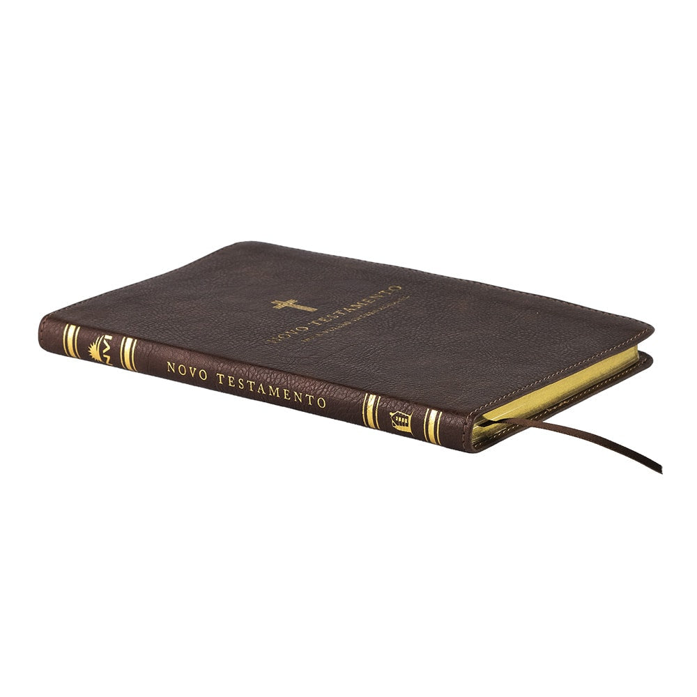 Novo Testamento | NVI | Leitura Perfeita | Couro Soft Cruz Marrom