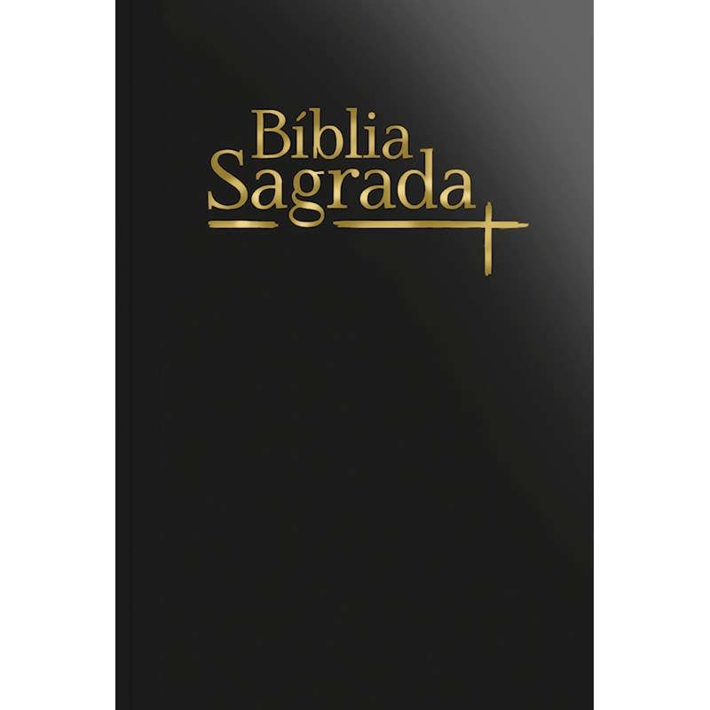 Bíblia Sagrada Slim NVI Letra Maior Capa Luxo Preta com letras douradas. — Plenitude