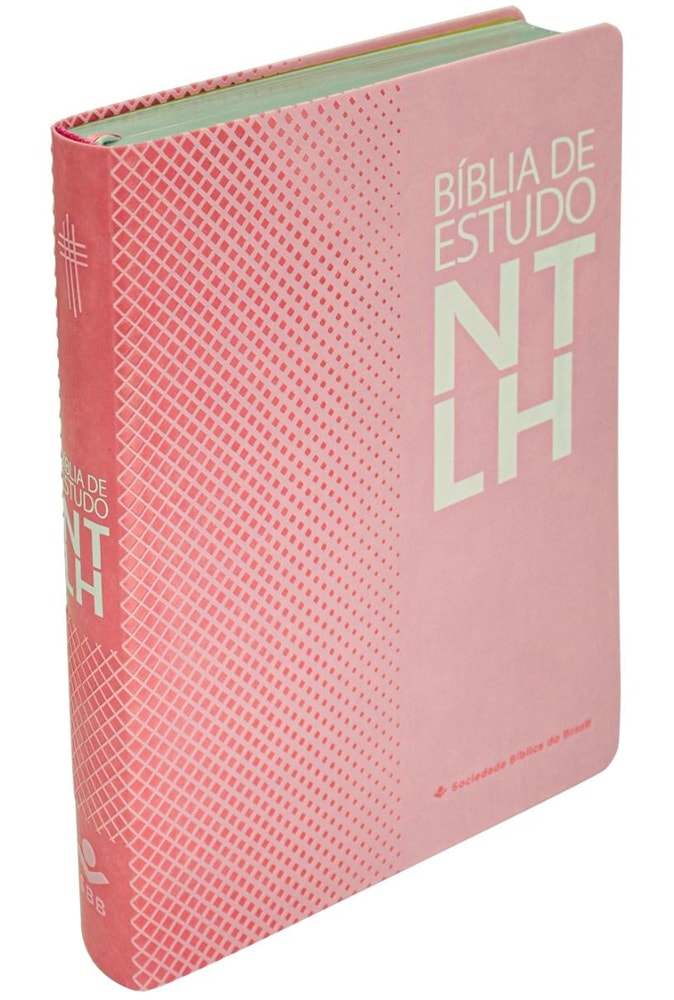 Bíblia de Estudo | Letra Grande | NTLH | Capa Luxo Rosa Nobre