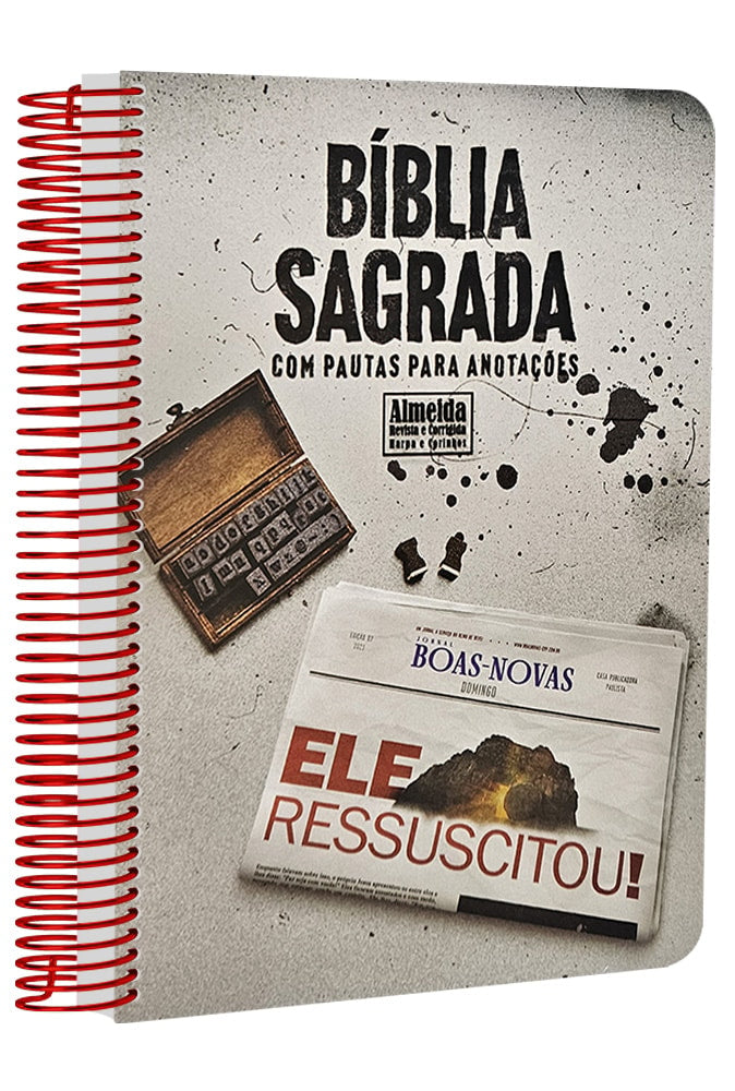 Bíblia com Pautas para Anotações | ARC | Harpa e Corinhos | Letra Normal | Capa Dura Espiral Ressusc