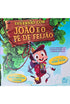 Livro Diversão com João e o Pé de Feijão, de Josh Funk, capa com ilustração de João escalando o pé de feijão. — Plenitude