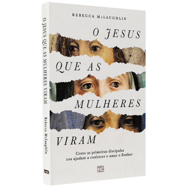 Livro O Jesus Que As Mulheres Viram, capa branca com rostos de mulheres em papel rasgado. — Plenitude