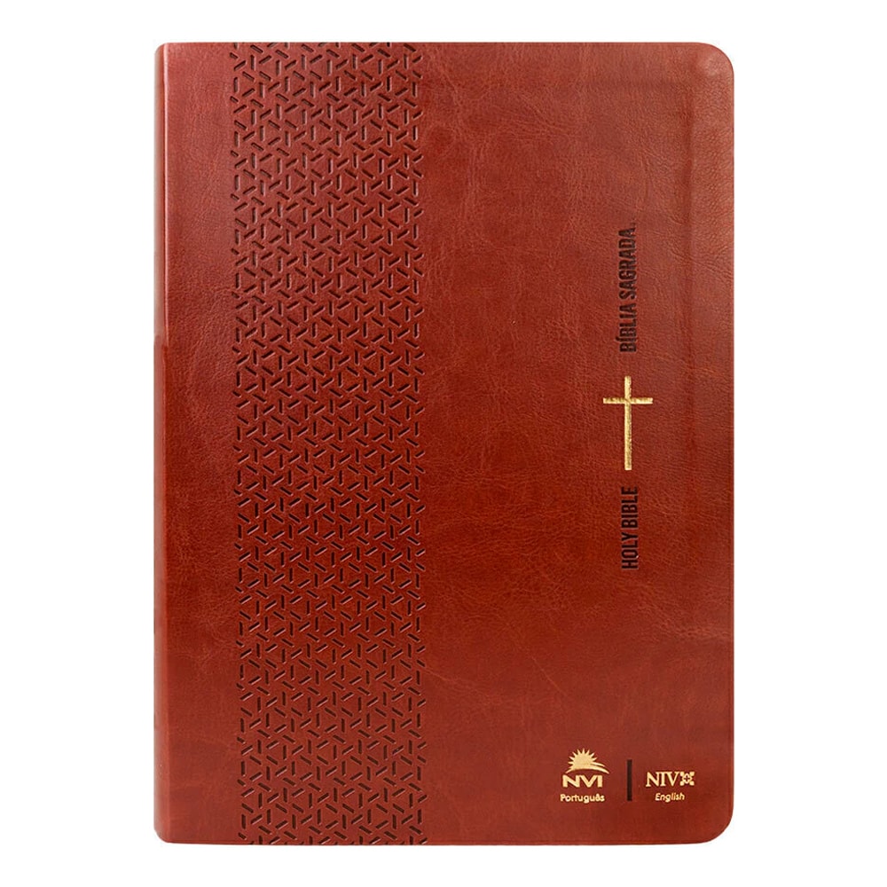 Bíblia Sagrada | Holy Bible | NVI | Português e Inglês | Letra Normal | Marrom