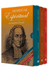 Box Despertar Espiritual, de Jonathan Edwards, capa dura com retrato do autor e três livros coloridos. — Plenitude