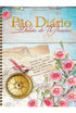 Diário de Oração Pão Diário Salmo 86:11, capa com bússola e flores cor-de-rosa. — Plenitude