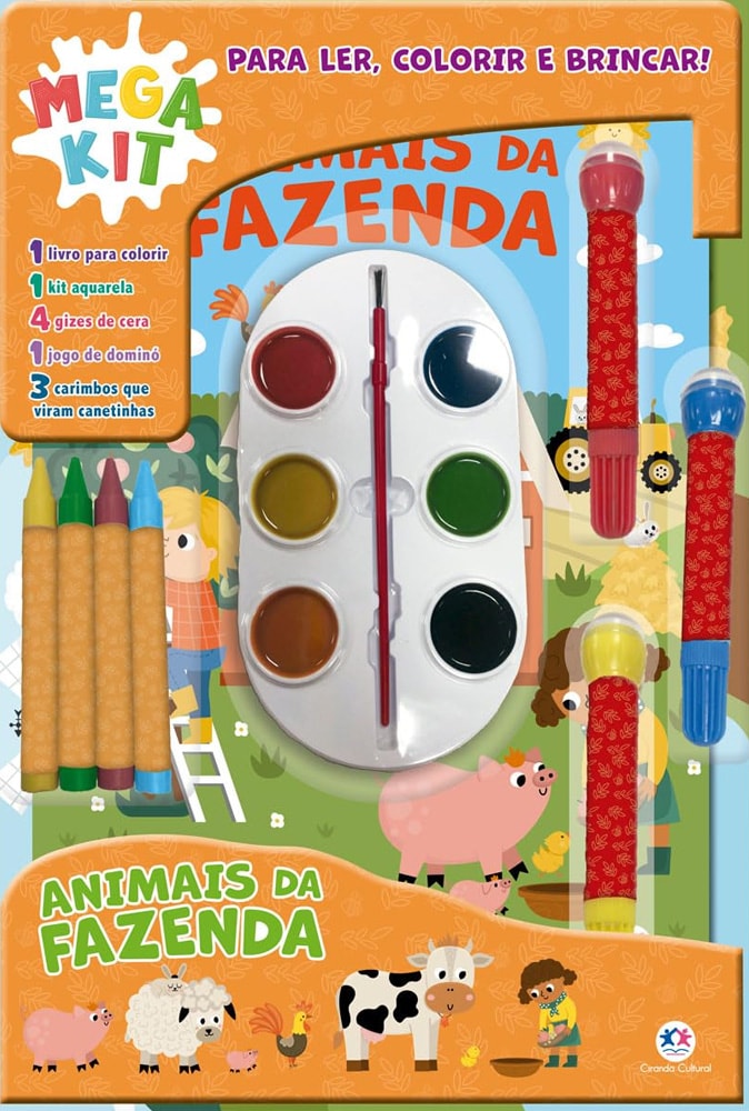 Animais Ler, Colorir e Brincar | Mega Kit