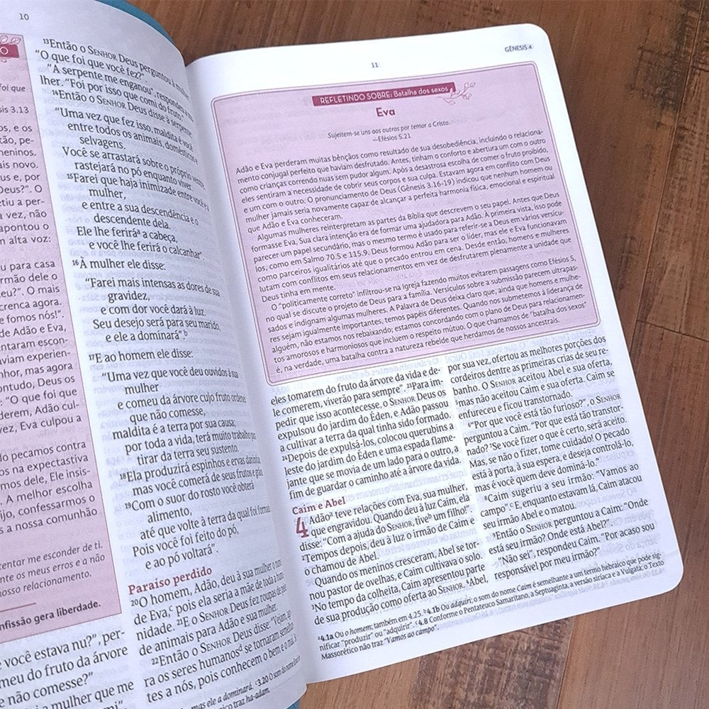 Bíblia de Estudos da Mulher | NVT | Letra Normal | Capa Luxo Azul