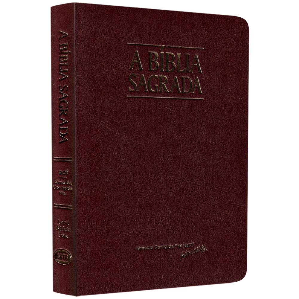 Bíblia Sagrada Slim ACF Letra Média, capa vinho luxo. — Plenitude