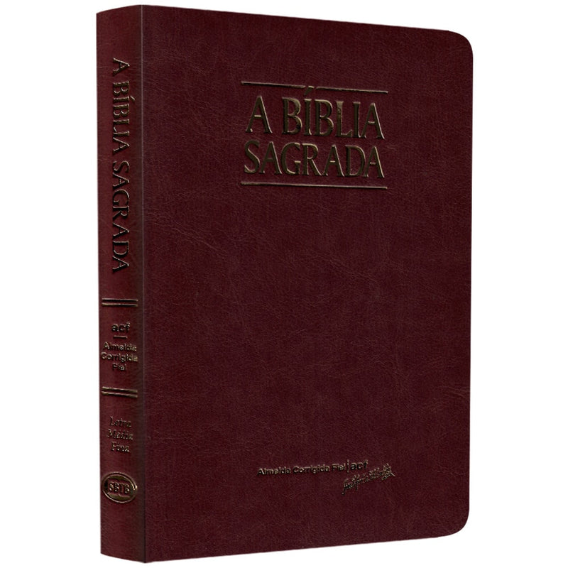 Bíblia Sagrada Slim ACF Letra Média, capa vinho luxo. — Plenitude