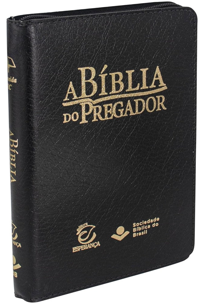 A Bíblia do Pregador | ARC | Letra Normal | Capa Luxo Preta C/ Zíper