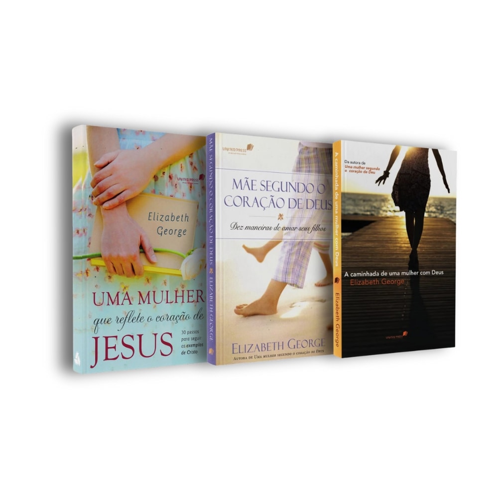 Kit 3 Livros Elizabeth George, capas com temas femininos e religiosos. — Plenitude