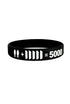 Pulseira de silicone preta The Chosen 2+5=5000 com símbolos brancos. — Plenitude
