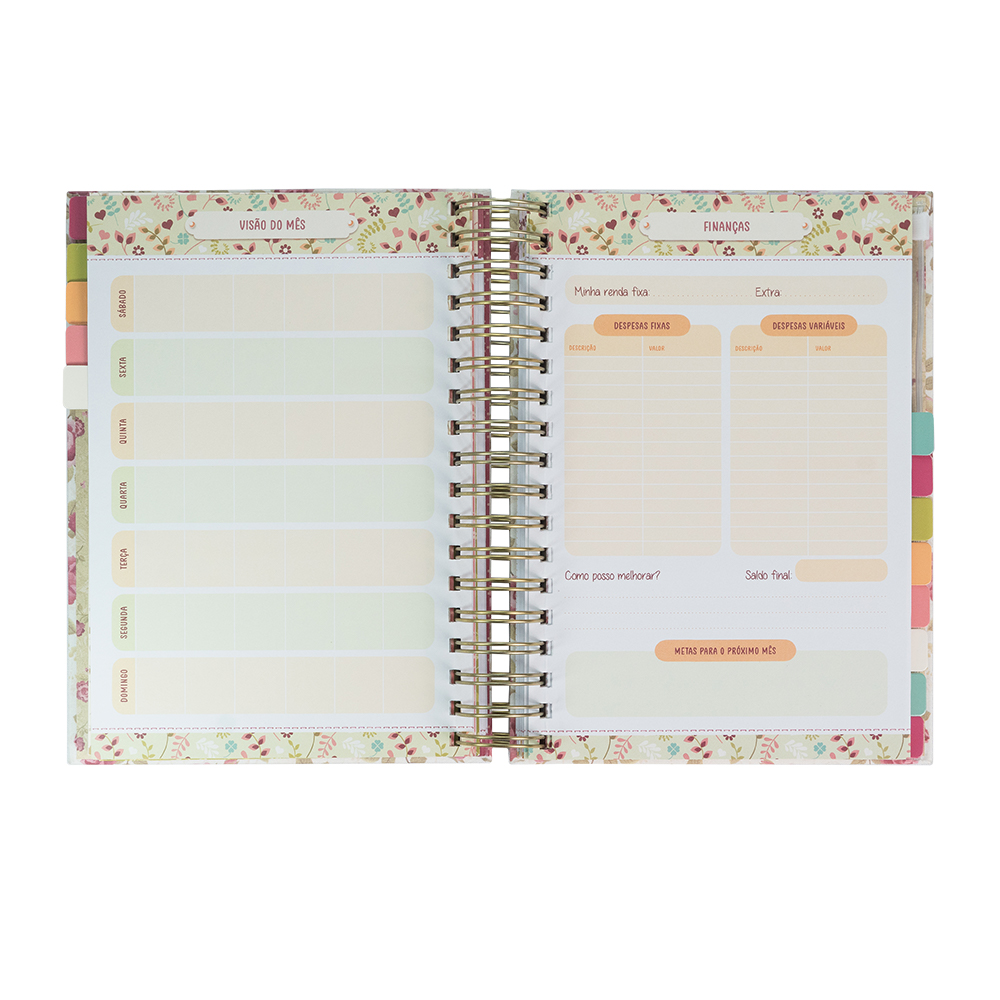Planner Meu Plano Perfeito | Capa Tecido Vintage