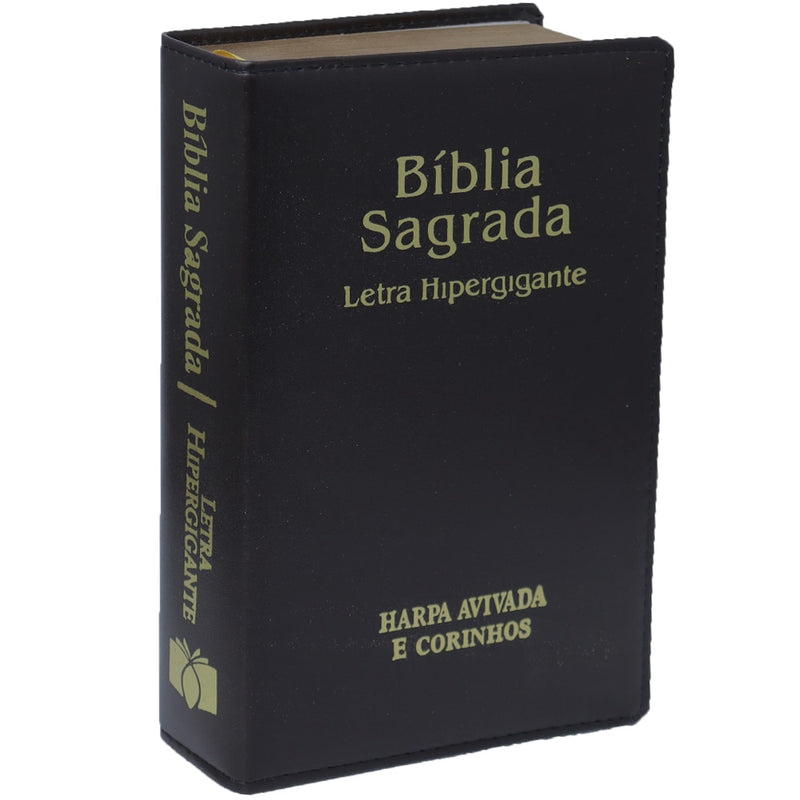 Bíblia Sagrada | ARC | Letra Hipergigante | Capa Luxo Preto | Harpa Avivada e Corinhos