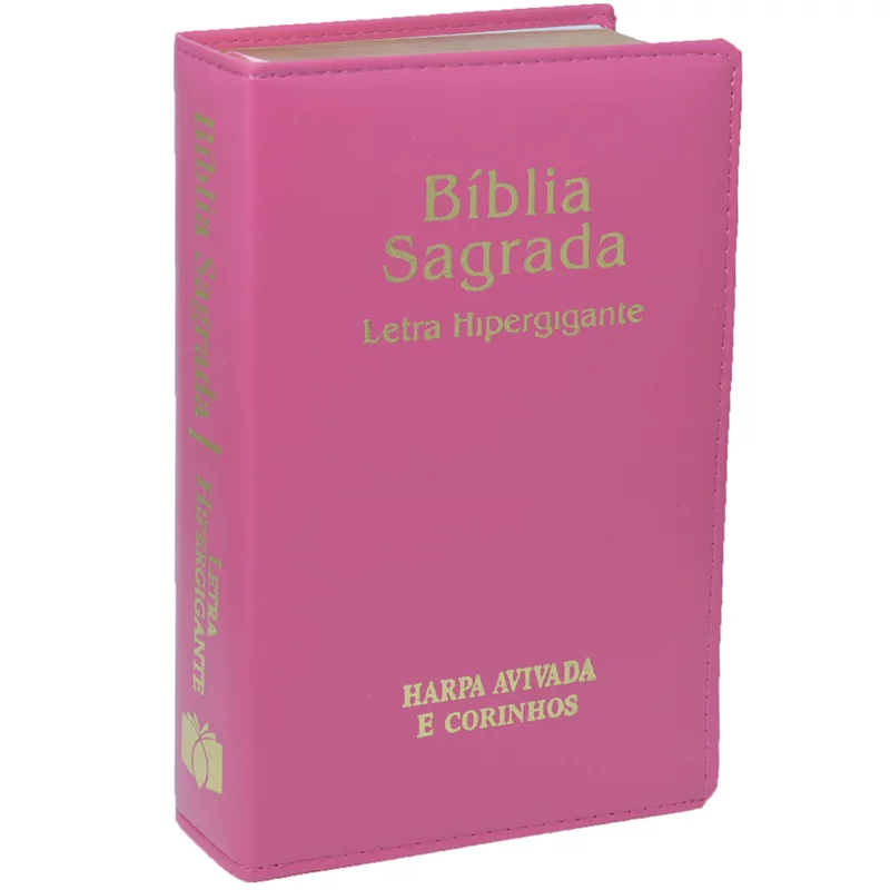 Bíblia Sagrada | ARC | Letra Hipergigante | Capa Luxo Pink | Harpa Avivada e Corinhos