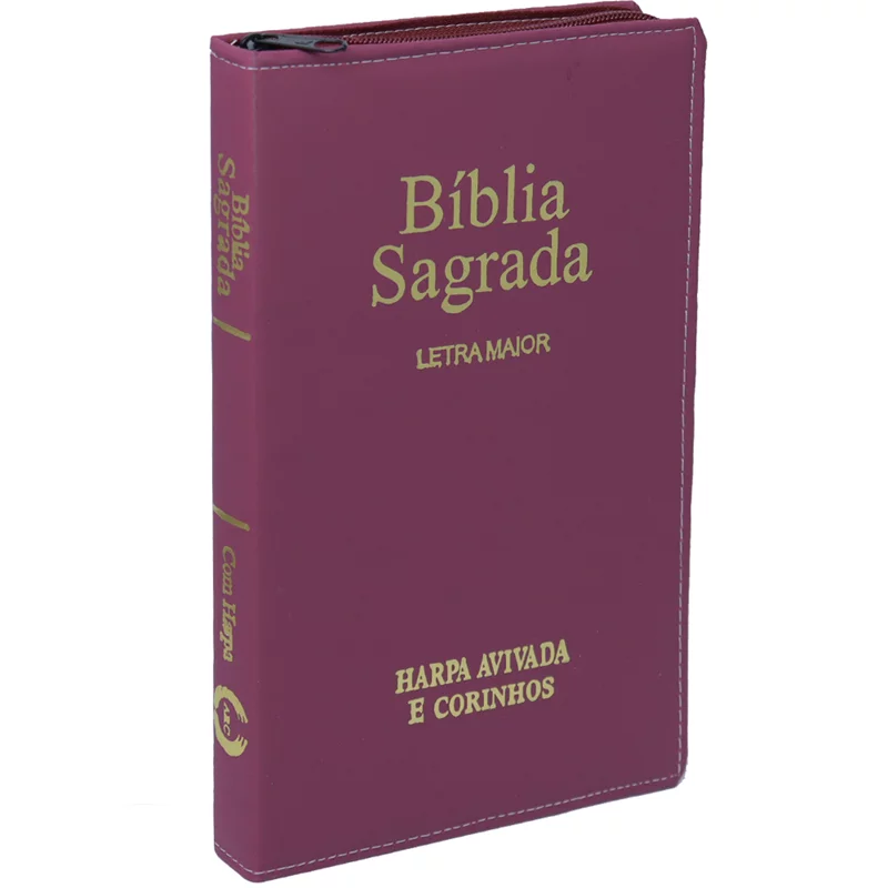 Bíblia Sagrada Slim C/ Zíper | ARC | Letra Maior | Capa Luxo Vinho
