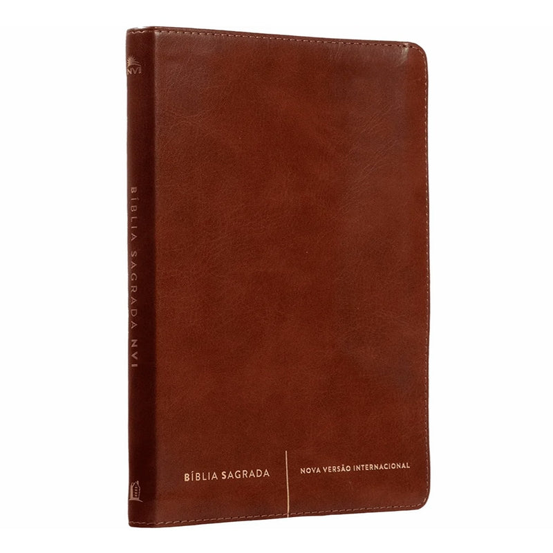 Bíblia Sagrada Slim | NVI | Letra Normal | Capa Luxo Marrom