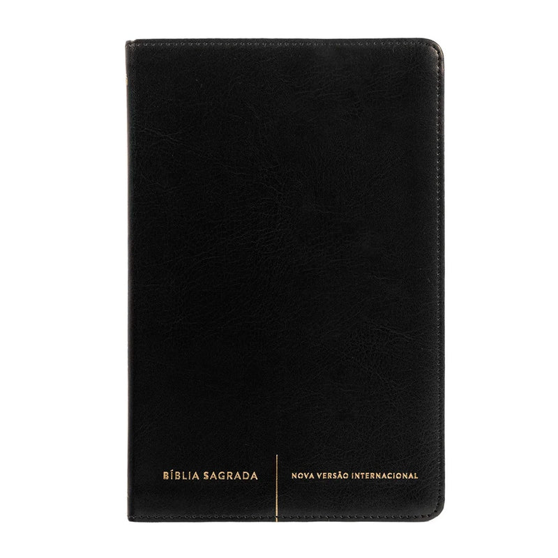 Bíblia Sagrada Slim | NVI | Letra Normal | Capa Luxo Preto