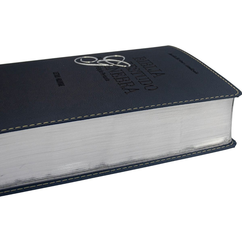 Bíblia de Estudo de Genebra | Letra Grande | ARA | Capa Luxo Azul Escuro