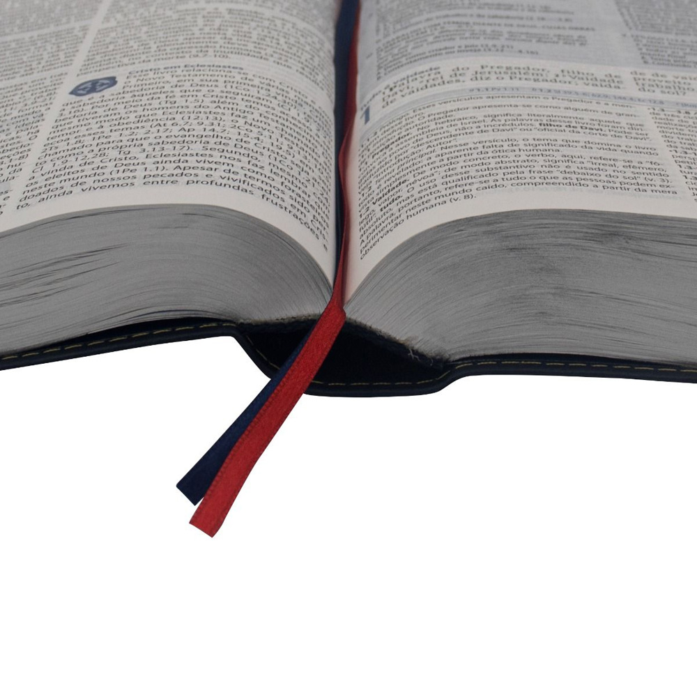 Bíblia de Estudo de Genebra | Letra Grande | ARA | Capa Luxo Azul Escuro