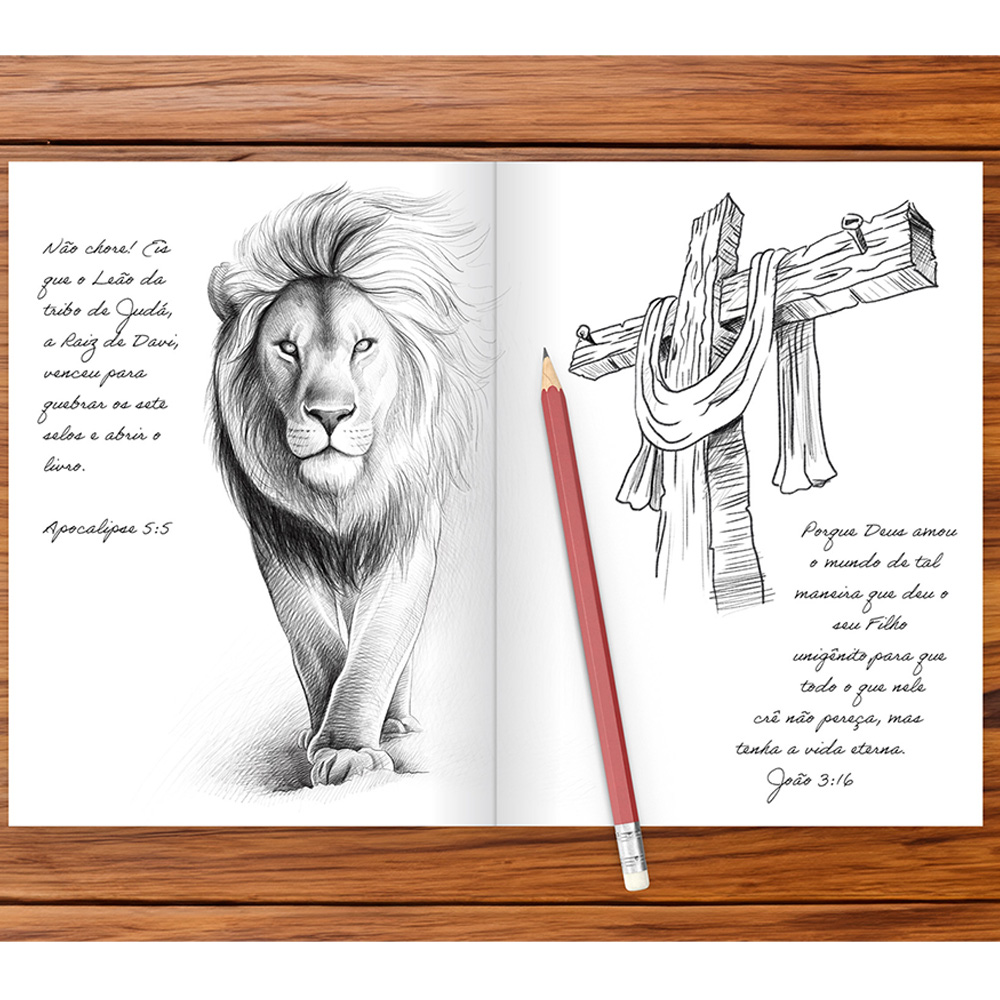 Sketch e Planner | Capa Brochura Coração Listrado