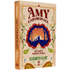 Livro "Amy Carmichael" de Elisabeth Elliot, capa ilustrada em tons terrosos com figuras e folhagens. — Plenitude