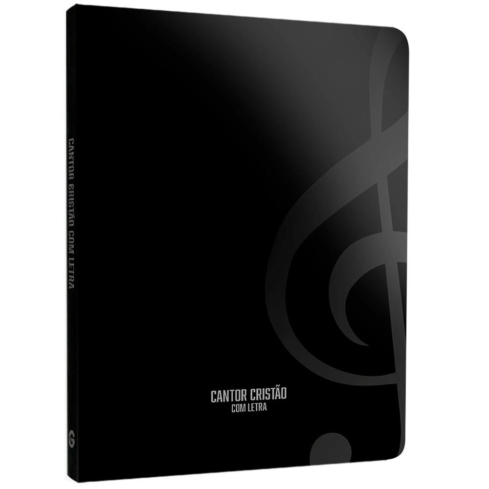 Cantor Cristão com Letra, edição de bolso, capa brochura preta com clave de sol discreta. — Plenitude