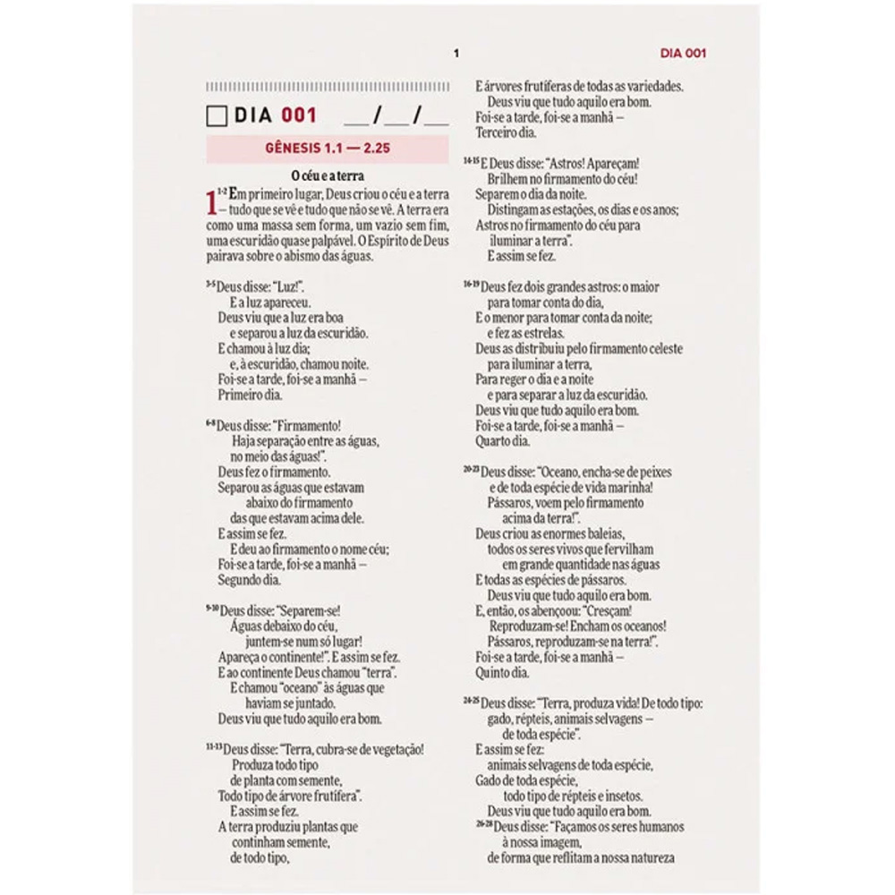 Bíblia Todo Dia com Espaço para Anotações | AM | Letra Normal | Capa Dura Coração