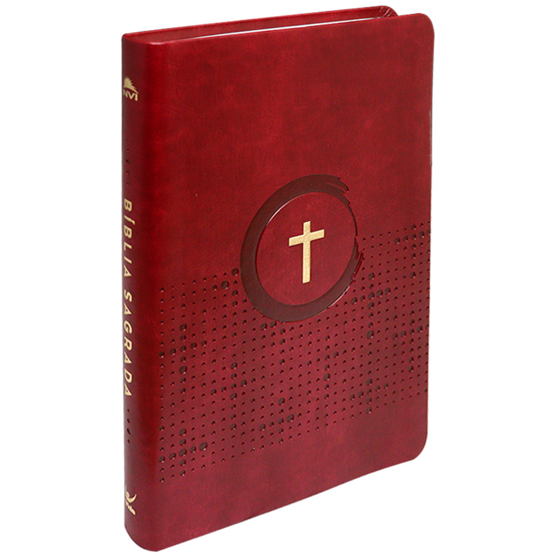 Bíblia Sagrada Slim | NVI | Letra Normal | Capa Luxo Vinho