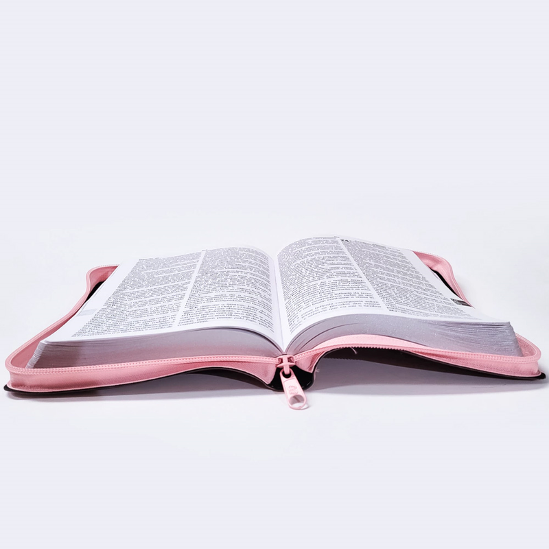 Bíblia Sagrada | O Poder da Oração | ARC | Letra Normal | Capa Semi Luxo Rosa C/Ziper