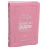 Bíblia Sagrada O Poder da Oração ARC capa semi luxo rosa com zíper e detalhes em prata. — Plenitude