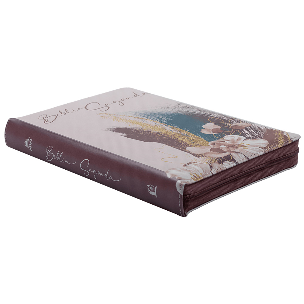 Bíblia Leitura Perfeita | NVI | Letra Normal | Capa Luxo Rosa C/Zíper