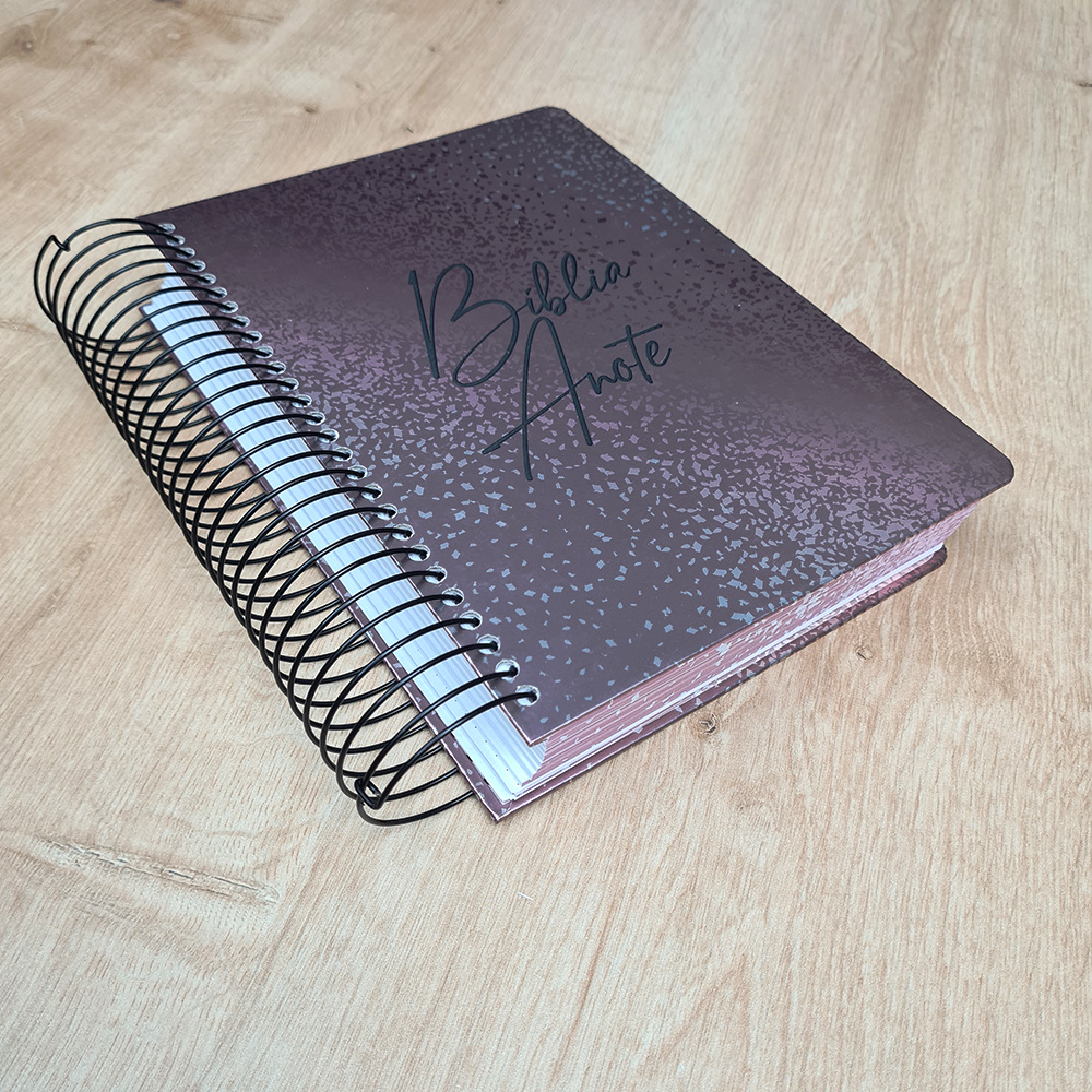 Bíblia Anote Espiral Púrpura | NVI | Letra Grande | Com Espaço Para Anotações