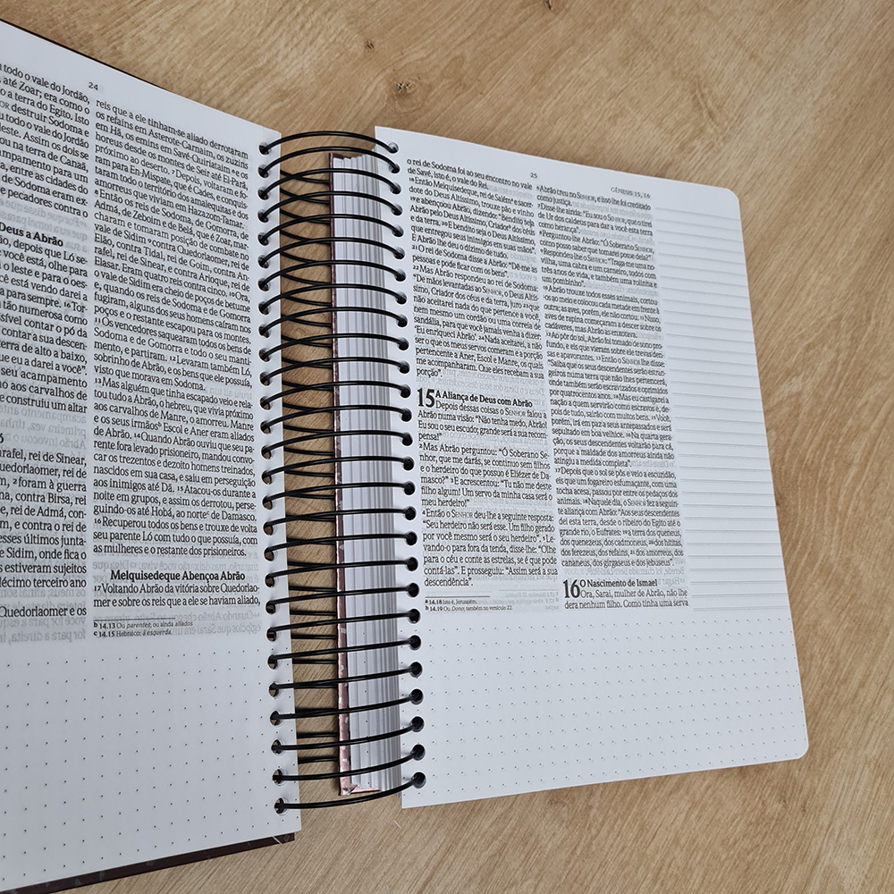 Bíblia Anote Espiral Púrpura | NVI | Letra Grande | Com Espaço Para Anotações