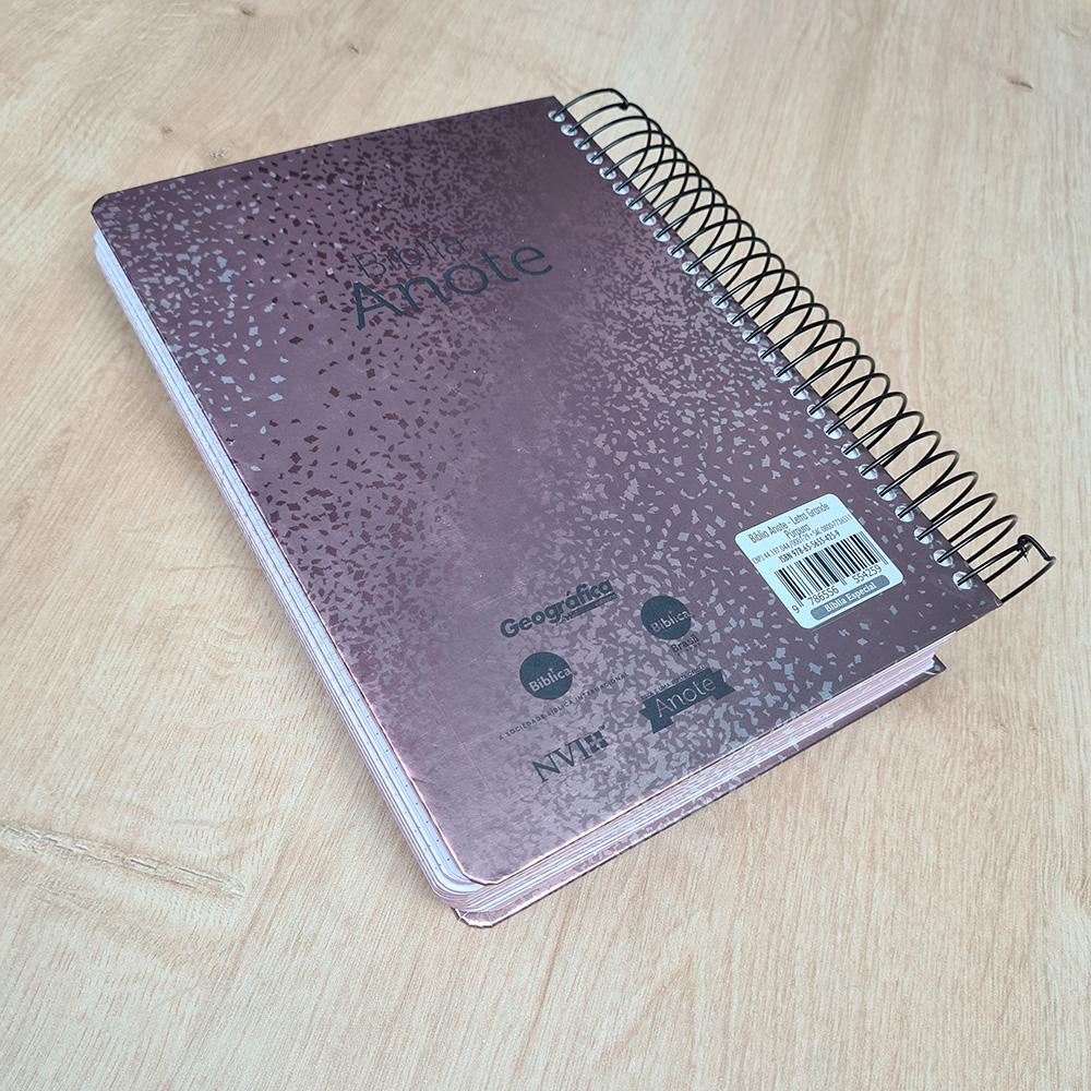 Bíblia Anote Espiral Púrpura | NVI | Letra Grande | Com Espaço Para Anotações