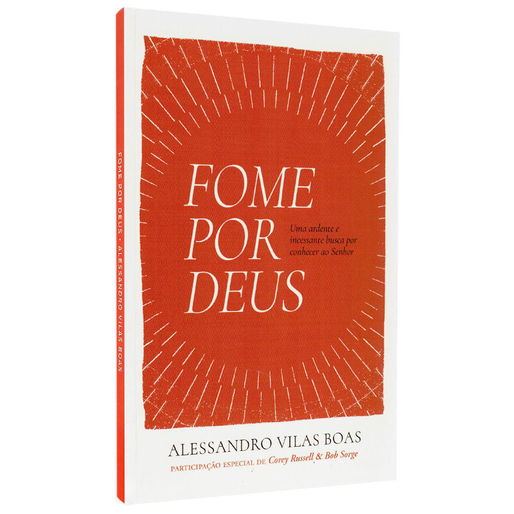 Livro Fome por Deus de Alessandro Vilas Boas, capa laranja com título em branco. — Plenitude