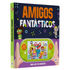 Livro infantil "Amigos Fantásticos Para Ler e Se Divertir" com capa dura azul e ilustração de personagens. — Plenitude