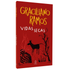 Livro Vidas Secas de Graciliano Ramos, capa vermelha com ilustração de cachorro e árvores secas. — Plenitude