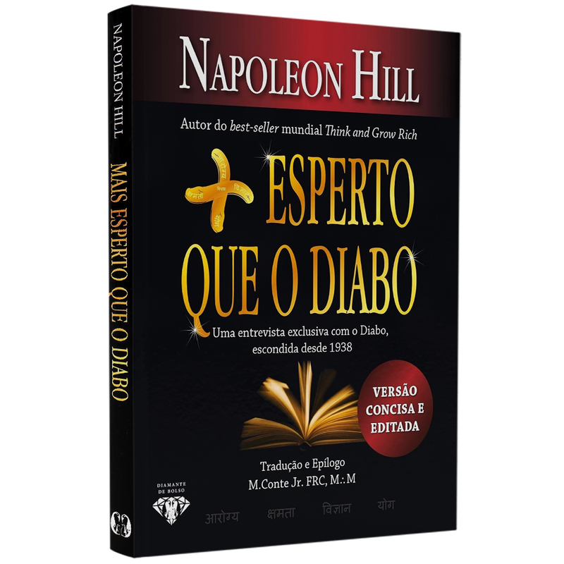 Livro Mais Esperto que o Diabo (Versão Compacta) de Napoleon Hill, capa preta e vermelha. — Plenitude