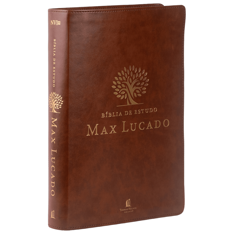 Bíblia de Estudo Max Lucado | NVI | Leitura Perfeita | Capa Luxo Marrom