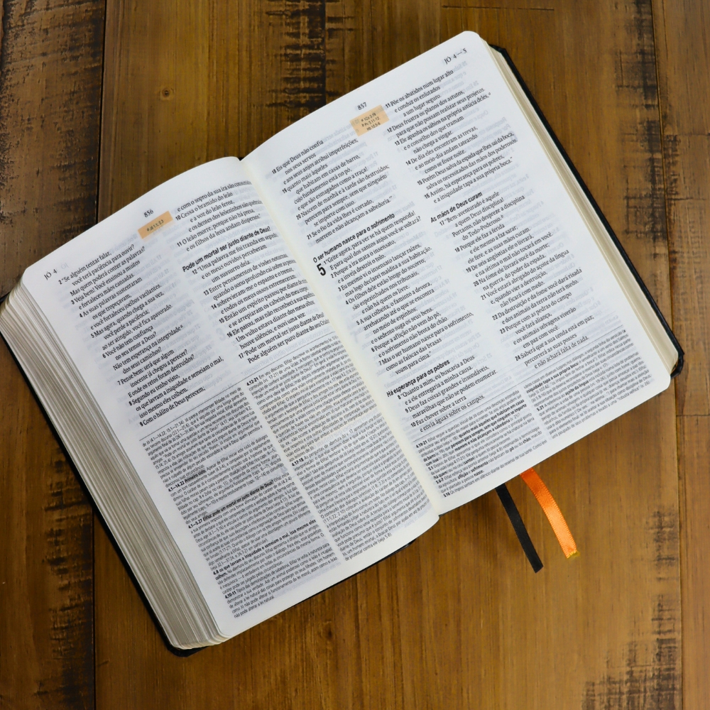 Bíblia de Estudo | NAA |  Letra Normal |  Tamanho Portátil | Capa Luxo Preta