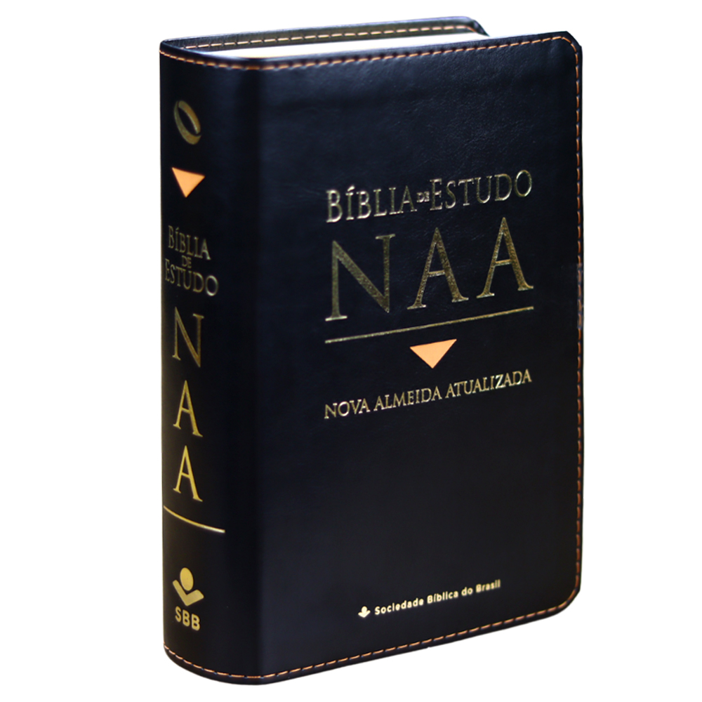 Bíblia de Estudo | NAA |  Letra Normal |  Tamanho Portátil | Capa Luxo Preta