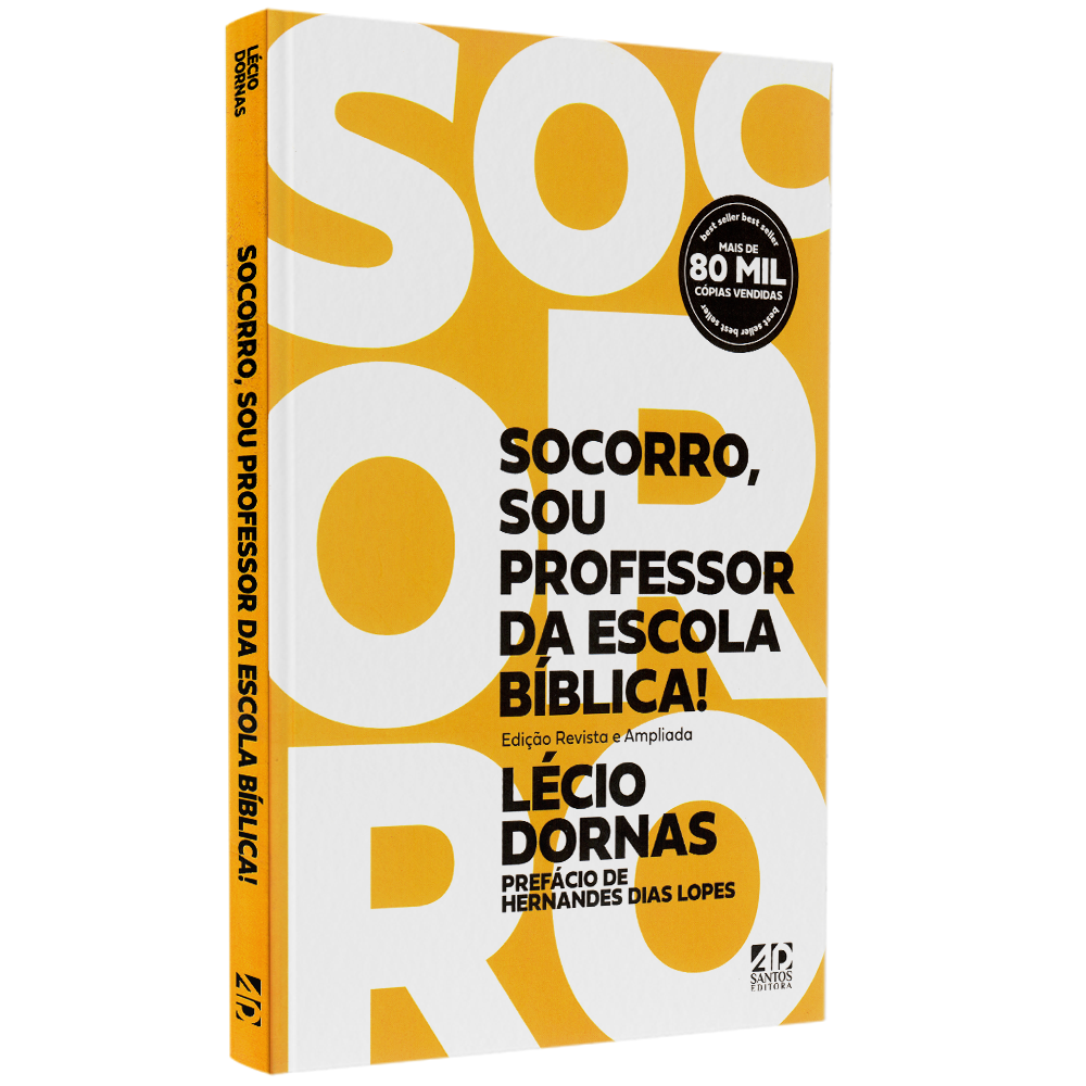 Livro Socorro, sou Professor da Escola Bíblica, Lécio Dornas, capa amarela com letras grandes. — Plenitude