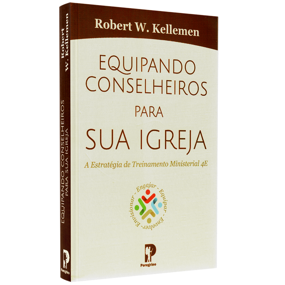 Livro Equipando Conselheiros Para a sua Igreja de Robert W. Kellemen, capa branca com diagrama colorido. — Plenitude