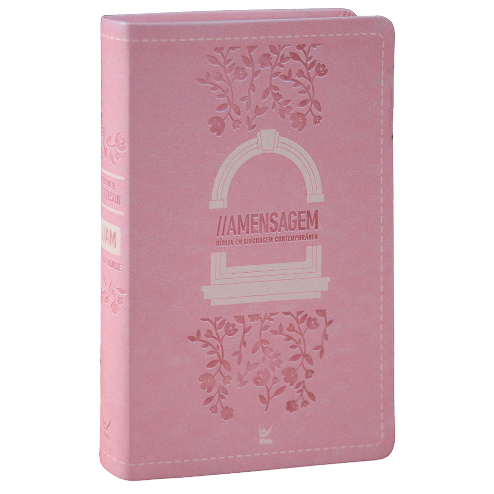 Bíblia A Mensagem | Letra Gigante | Capa Luxo Rosa Floral