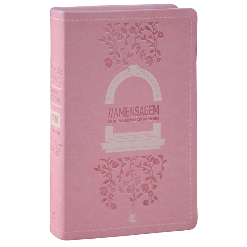 Bíblia A Mensagem | Letra Gigante | Capa Luxo Rosa Floral