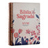 Bíblia Sagrada NVI espiral, capa floral cartoon em tons de rosa e azul, com pautas para anotações. — Plenitude.