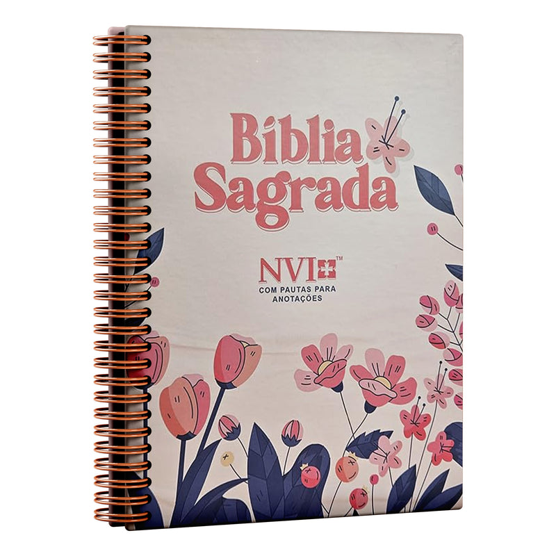 Bíblia Sagrada Para Anotações Espiral | NVI | Letra Normal | Floral Cartoon