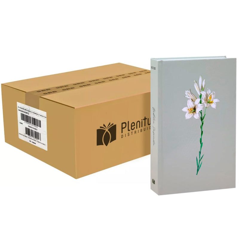 Caixa com 32 Bíblias | Bíblia Capa Dura NVI Lírios