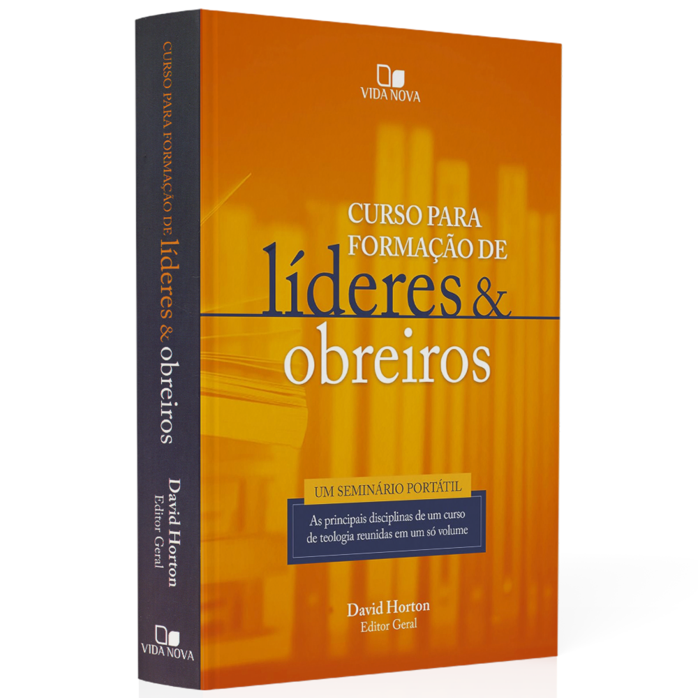 Livro "Curso Para Formação de Líderes e Obreiros" de David Horton, capa laranja e branca. — Plenitude